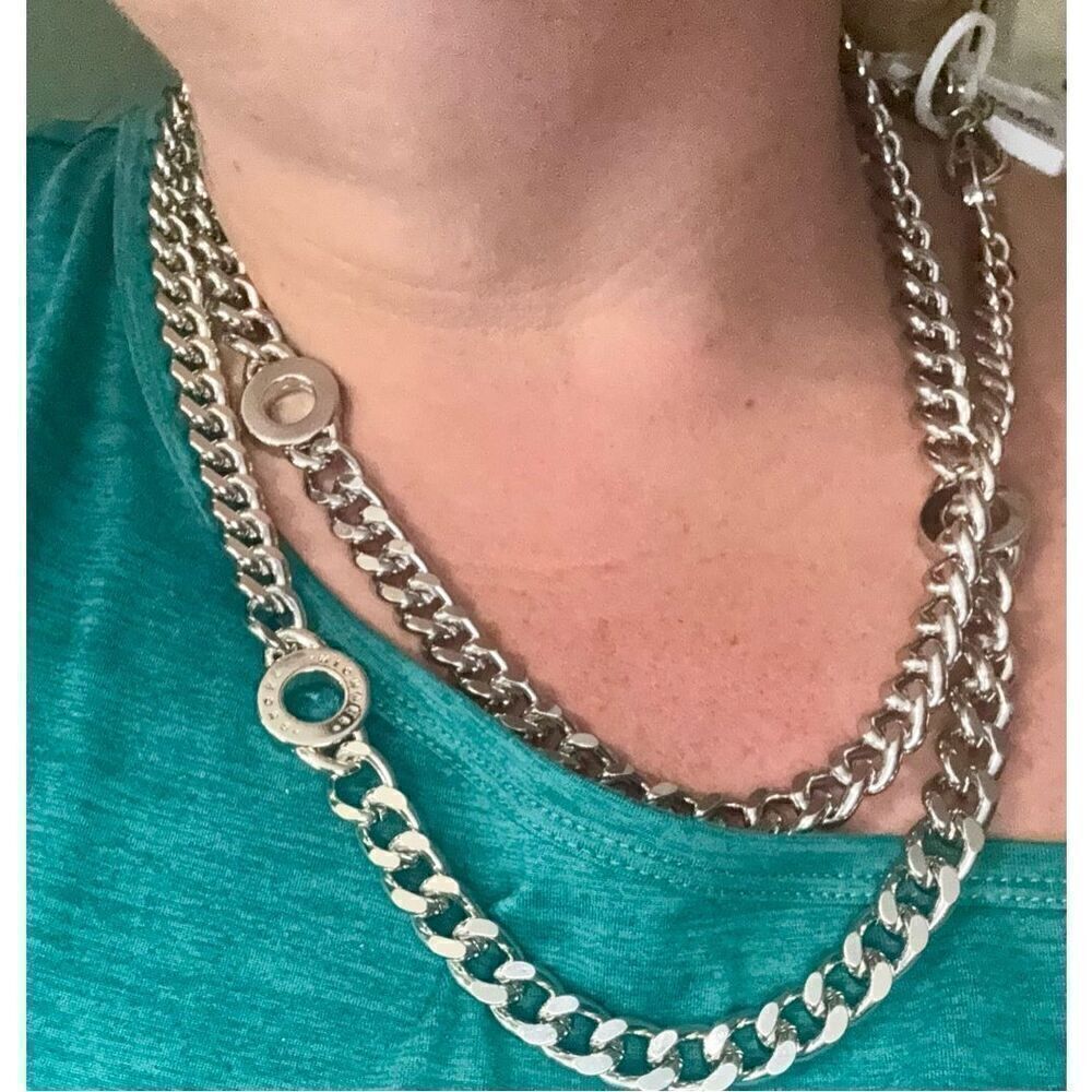 Michael kors mk circle curb chain belt/necklace/strap L/XL NWT - Picture 3 of 11